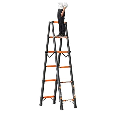 Telescoping Ladder Extension Telescopic Collapsible Rv Telescope Foldable Extendable Tall Compact Aluminum Ladders for House Roof Travel Trailers Adjustable Retractable 330lbs Capacity AType 1.7m