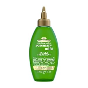 OGX Extra Strength Refreshing Scalp + Rosemary Mint Scalp Treatment, Refreshing Scalp Treatment to Help Remove Scalp Buildup, Minty Leave-In Dry Scalp Treatment for Shiny Hair, 4 fl. Oz