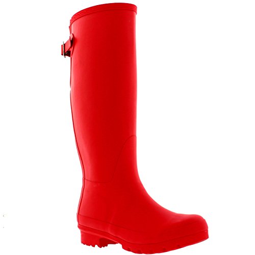 Womens Adjustable Back Tall Winter Rain Wellies Waterproof Wellington Boot