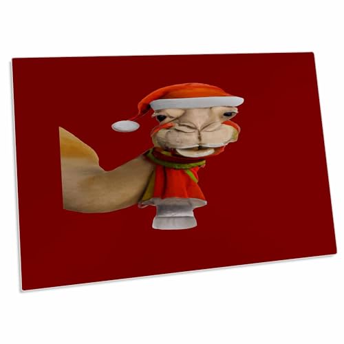 Alfombrilla de escritorio de camello con gorro de Santa