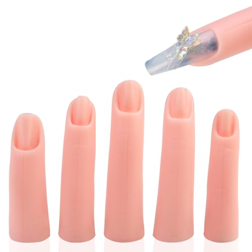 QIANQJL Dedos postiços de silicone para prática de dedos com ímã, dedos falsos de treinamento de unh