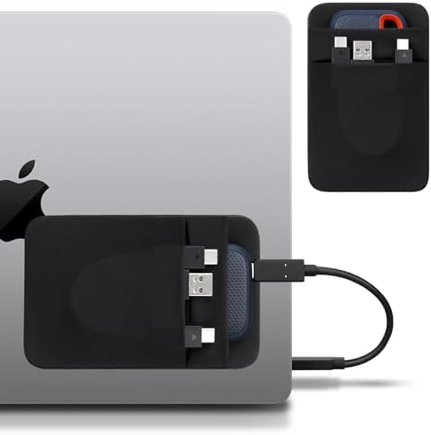 Lacdo 3-Fach Laptop Organizer - Klebetasche Für Maus, SSD & Zubehör In Schwarz