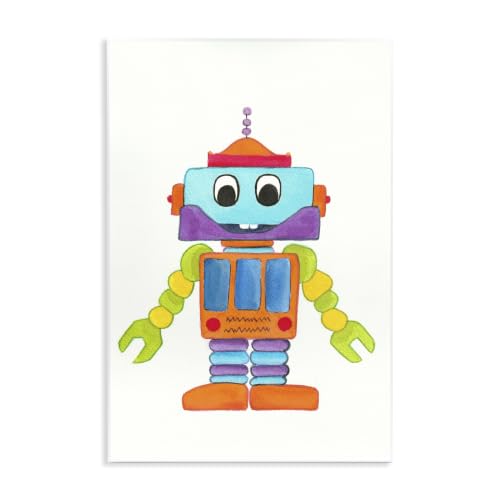 Stupell Industries 'Bold Smiling Robot Vivid Playful Kids'| Wall Plaque Art