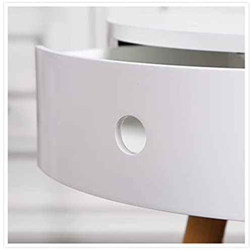 Petite table basse ronde blanche 38 cm et meuble d'appoint - 8