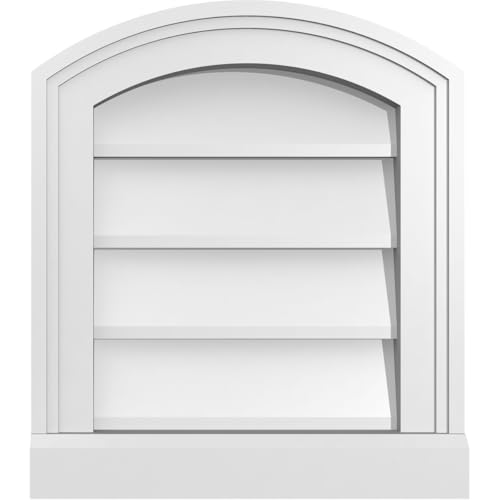 Ekena Millwork GVPAR14X1603SN Arch Top Surface Mount PVC Gable Vent, Factory Primed White