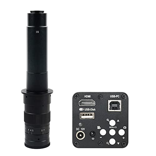 顕微鏡キット H_DMI USB 1080P 産業用電子デジタル顕微鏡カメラ U ディスク ストレージ C マウント ビデオ レコーダー PCB IC 修理用 はんだ付け 顕微鏡レンズアダプター (Color : With 300x lens)