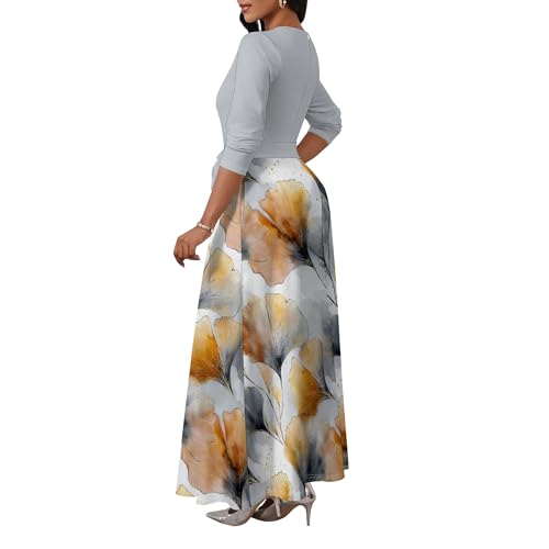 PinkPatty Plus Size Maxi Dress for Curvy Women Casual Crew Neck Long Sleeve Dresses Cocktail Party Sundress with Belt2