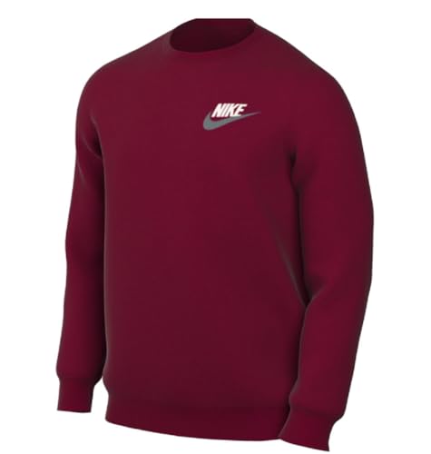 NIKE Sweatshirt Club Burgundy Pullover Top Men's Size Large L