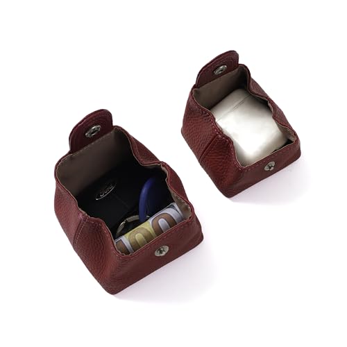 Image of Cockatoo Genuine Leather Coin Pouch Change Holder Mini Snap Pocket Wallet for Men Women (Set of L&S,Fuchsia)