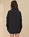 YOQYO Women's Oversized Sweatshirts Casual Button Henley Neck Pullover Tops Fashion Outfits Clothes Black S