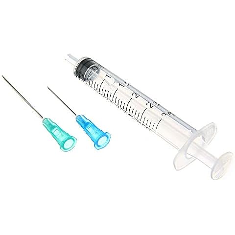 ATING 150PCS Industrial Syringe,Experimental Research Plastic Syringe set with Stainless Steel Needle, 3ml Syringe with 21G Syringe and 23G Injection Needles,for Handicraft,Laboratory, Adhesives Cover