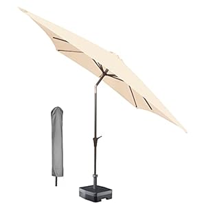 Kopu vierkante parasol Malaga 200×200 cm met hoes – Naturel