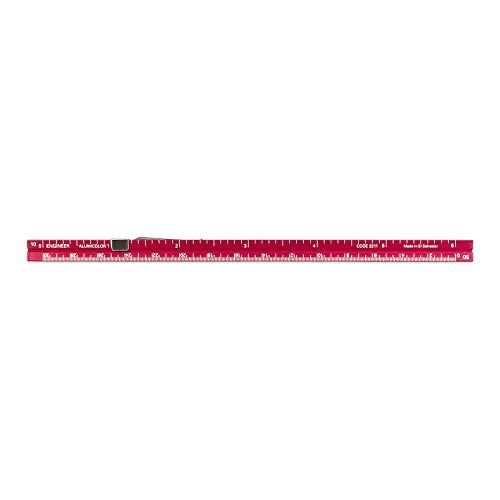 Image of Alumicolor Aluminum Engineer Pocket Scale With Clip, 6IN, Red