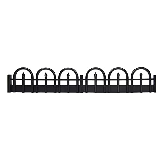 DIMEX 3601-60C Faux Wrought Iron Fence Garden Border No-Dig Landscape Edging, Black