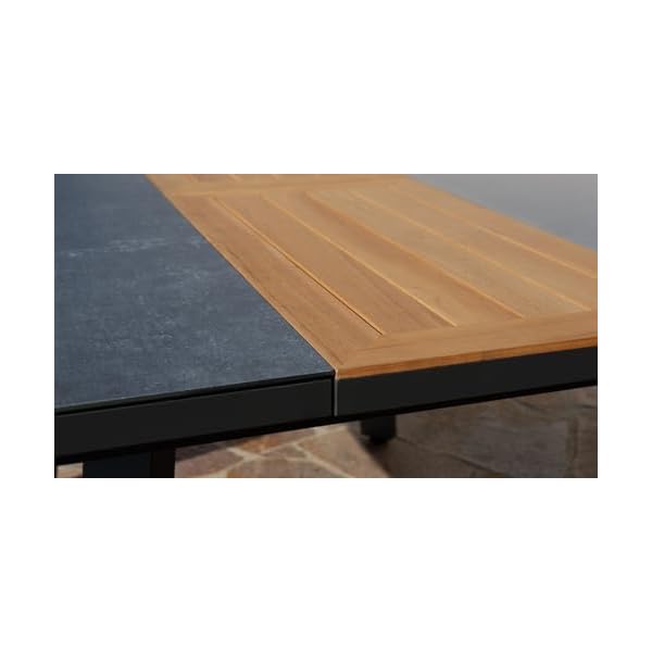 ALEOS Trinidad Gartengarnitur Aluminium Teak Anthrazit