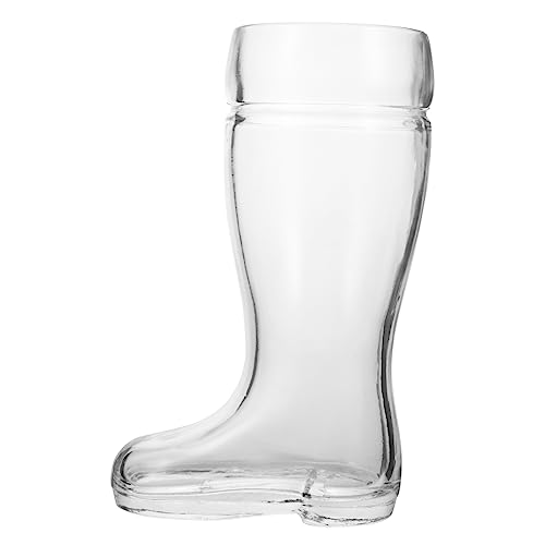 Didiseaon Boots Shaped Beer Mug Glass Cup 580ml Thick Glass Drinking Bar Glassware Novelty Boot for Home Party