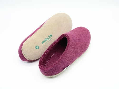 Hot Pink Handmade Felt Slippers- Unisex Indoor Slip Ons- Soft, Cozy And Made Using 100% Pure Wool3