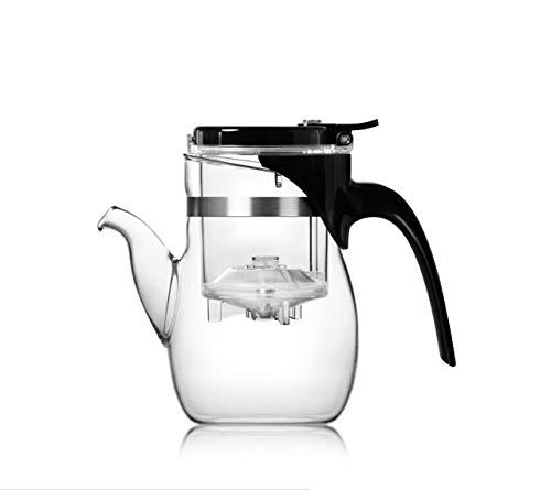 LightKing B-06 Glass Teapot with Removable Infuser, Loose Leaves Tea Maker 600 ml (20 oz) - Stovetop safe