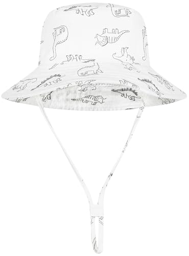 Image of Baby Sun Hat UPF 50+ Sun Protective Toddler Bucket Hat Summer Kids Beach Hats Wide Brim Outdoor Play Hat for Boys Girls