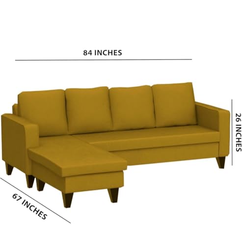 Image of The MM Furniture store Premium Fabric Sofa - Dirty Gold (5 Seater - LHS)