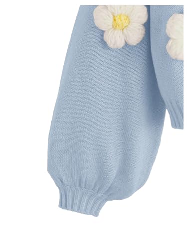 Girl's Appliques Long Sleeve Cardigan Open Front Drop Shoulder Sweater Cute Knit Outerwear4