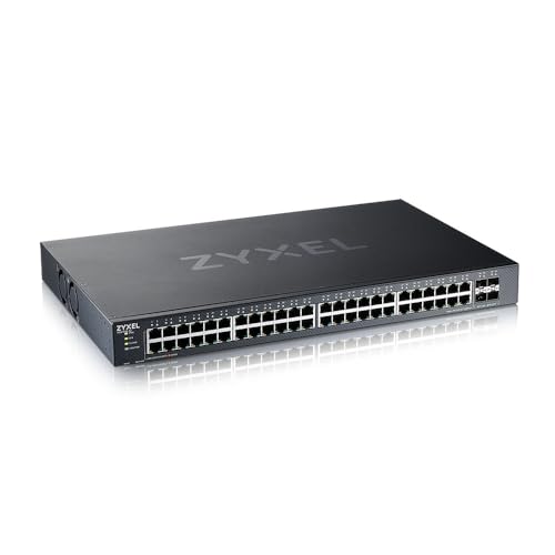 Zyxel 48-Port Gigabit Ethernet Smart-Managed Switch | 4x 10G SFP+ Slots | Hybrid Cloud Mode [XGS1935-52]