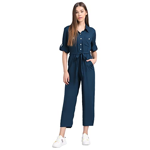 Image of THE DRY STATE Women's Smocked Jumpsuit Shoulder Tie Up