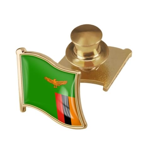 Image of vmcoatdu Country Flag Backs Locking Pin Keepers Locking Clasp Pin Badge International Travel Brooch Metal Alloy Souvenir Pin 0.75x0.7 Inch Small Pin