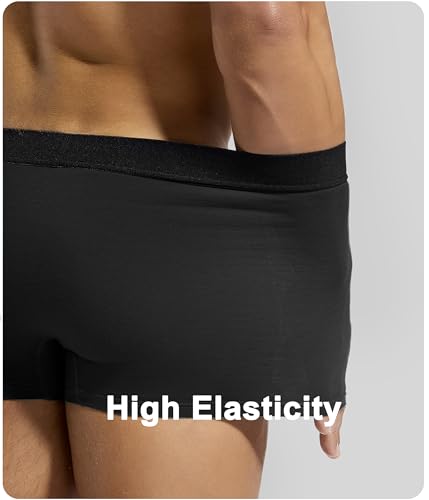 KEECOW Men's Underwear Boxer Briefs, Breathable Soft Cotton, Casual, Black 5 Pack4