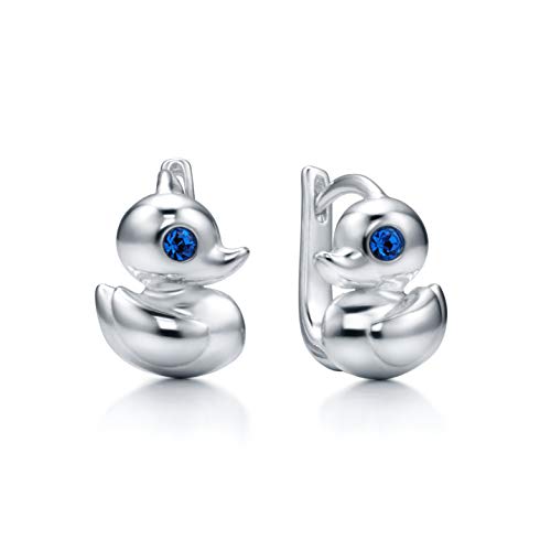 butterfly Niña Pendientes de Plata Azul Pato Original Swarovski Elements Papel Regalo Inscripción Escolar