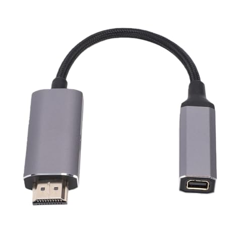 YUEHISY Câble HDMI vers Mini DisplayPort, Cordon Adaptateur HD en Alliage D'aluminium 1080P 60Hz avec Câble D'alimentation USB, HDMI Mâle vers Mini DP...
