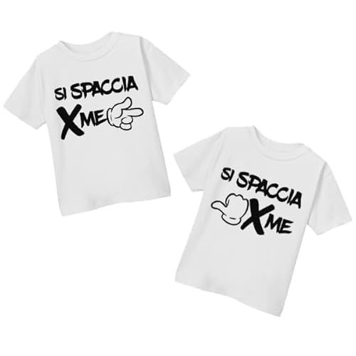 Coppia di t-Shirt Magliette Bimbi e Bimbe Si spaccia per Me! Gemelli, gemelle, fratelli e Sorelle, Personalizzabili! Divertenti!