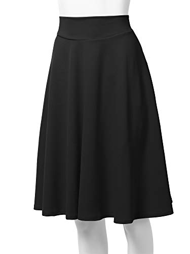 SSOULM Women's High Waist Flare A-Line Midi Skirt with Plus Size - Image 5