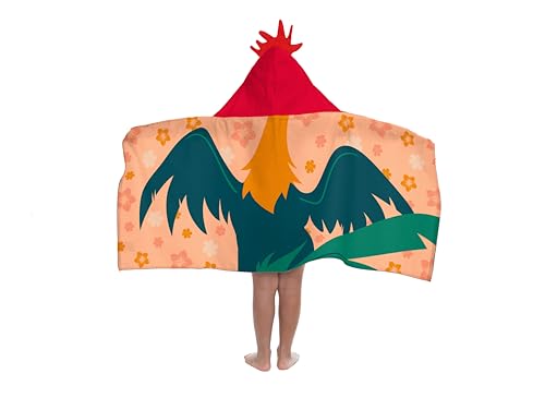 Jay Franco Disney Moana Hei Hei Hooded Towel 56 x 130cm Kids Super Soft Bath Towel Beach Pool & Travel Official Licensed Product Orange