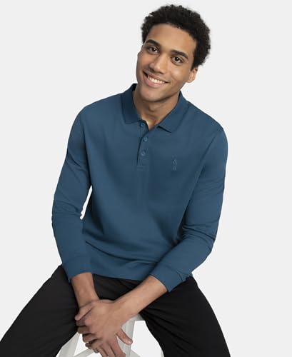 Image of Jockey 3914 Men Super Combed Cotton Rich Solid Full Sleeve Polo T-Shirt with Ribbed Cuffs