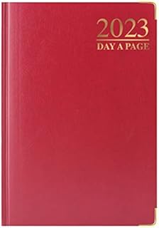 Premium Quality | A5 Day to Page Diary 2023 | Hardback Gilt Edges Metal Corners (Red)