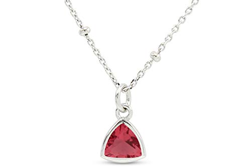 AFFY 6mm Simulated Ruby Bezel Necklace