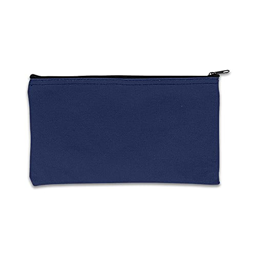 Navy Blue 14 oz Canvas Zipper Bags - 12W x 8HÂ