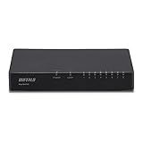 BUFFALO Giga対応 プラスチック筐体 AC電源 8ポート ブラック スイッチングハブ ローコスト版 LSW5-GT-8EPL/BK