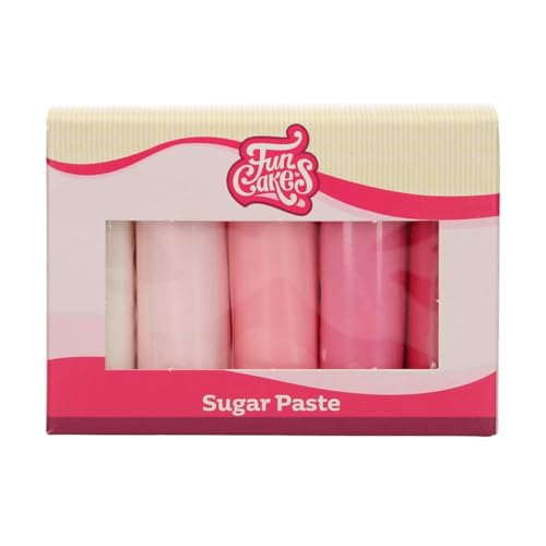 FunCakes FC97030 - Pâte à Sucre Multipack Palette de Couleurs Rose Facile à Utiliser - 5 x 100 g