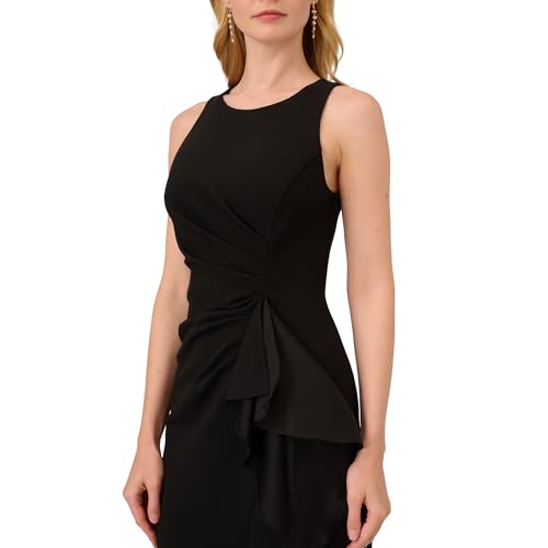 Image of Adrianna Papell Ruffle Crepe Halter Gown