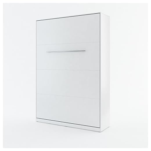 BIM Furniture Concept Pro - Cama Plegable de Pared Vertical con un colchón, Armario Plegable de Pared, Armario con Cama Plegable integrada, Cama Funcional