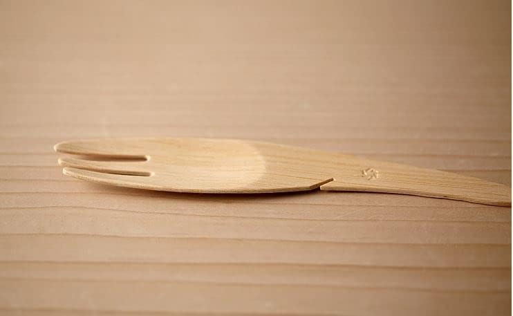 Miniatura 4 de WASARA Tenedores de bambú, paquete de 12