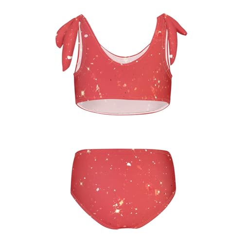 KLL Red Glitter Texture Girl 2 Piece Bikini Sets Quick-Dry Swimsuits Swimwear Adjustable Shoulder Strap2