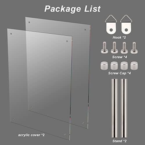 Acrylic Photo Frame A4, Double Panel Clear Picture Frame 33.5x24.5cm, Stylish Acrylic Frame, Display Vertical or Horizontal for Happy Moment, Home, Office, Certificate, Artwork