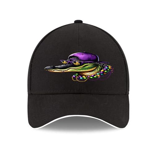 Baseball Cap for Men Women,Mardigator Mardi Gras Alligator Men Women Mardi Gras Baseball Hat