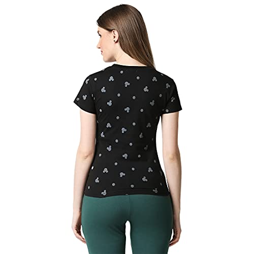 Image of Bewakoof Women's All Over Printed 100% Cotton T-Shirt - Regular Fit, Round Neck, Half Sleeves