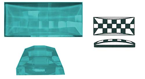 Ullmannglass - Rectángulo de rombos de cristal, con base pulida, 1 unidad, bordes prensados, aprox. 45 x 20 mm, altura aprox. 9 mm., Transparente azul y verde Cover