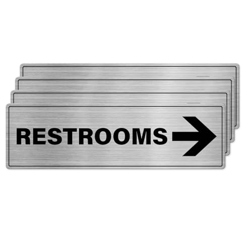 Panneau flèche droite pour toilettes 22,9 x 7,6 cm de signalisation
