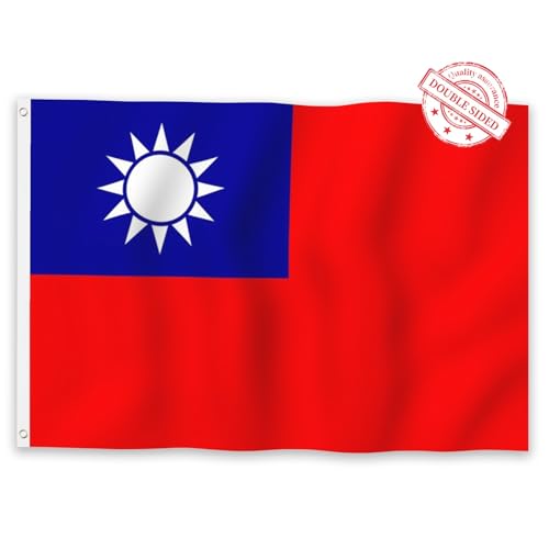 Aoihrraan Taiwan Bandera 150x250cm Doble Cara Taiwan Banderas Bandera Para Celebraciones Al Aire Libre Home Jardín Porche Fiesta Decoración Banderas Con 2 Ojales Resistentes Precisión